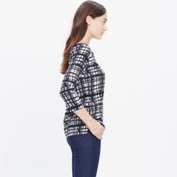 EUC Madewell Retrospect Brushstroke plaid top S - Picture 3 of 7